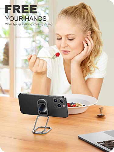 A-LuGei Phone Kickstand Ring Holder, Cell Phone Grips, Phone Stand for Desk - color: Hallow Silver