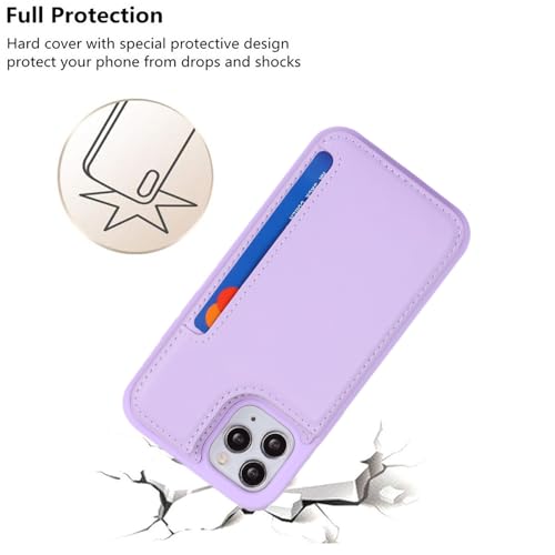 iCoverCase Compatible with iPhone 11 Pro Phone Case with Card Holder, Wallet Case for Women Men RFID Blocking PU Leather Protective Case 5.8 Inch (Light Purple) - color: Light Purple