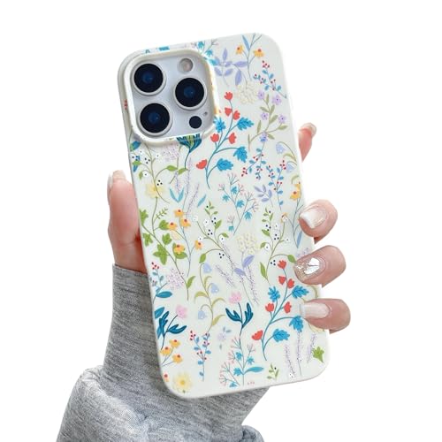 QLTYPRI for iPhone 13 Pro Case Cute Pink Floral Flower, Floratopia | Cute Flower Pattern Aesthetic Phone Case,Raised Camera Protection,Slim Soft TPU Shockproof Protective Cover for Girls Women - color: Colorful Floratopia, size: iPhone 13 Pro