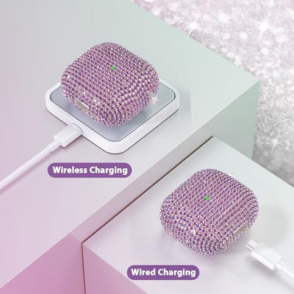 VISOOM Airpods 5 4 Cases iPods 4/5 Cover for Women,Unique Jewelry Design - color: J-Purpl, size: Airpods 4/5(2024/2026)