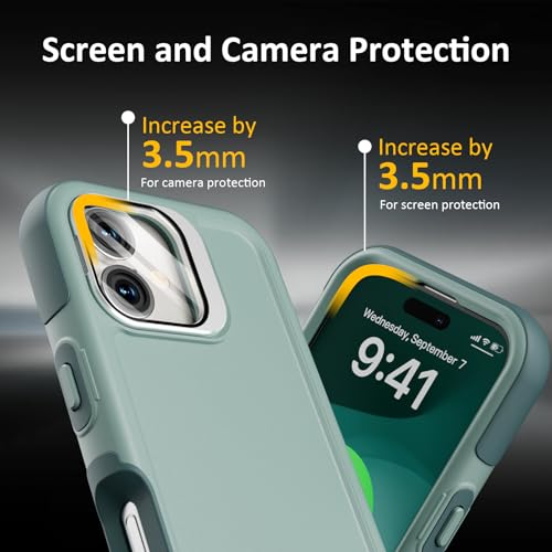 Follaroma Magnetic for iPhone 17 Case with Camera Stand, Green, 6.3" | Built-in Glass Camera Cover,Compatible with MagSafe,Heavy Duty Shockproof Protective,Military-Grade Anti-DropDual Layer Cover - color: Green, size: iPhone 17 6.3''
