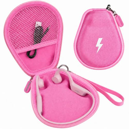 Casmilee Headphones Case Compatible with SHOKZ OpenRun Pro 2/1/Mini, OpenRun Standard/Mini, OpenMove, OpenSwim Pro, OpenSwim, Open-Ear Bone Conduction Sport Headphones, Travel Storage Only (Pink) - color: Pink