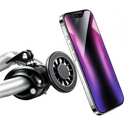 Magnetic Phone Holder Clamp Mount, 360° Adjustable Phone Mount for Treadmill, Golf Cart, Stroller, Shopping Cart & Exercise Equipment, MagSafe Compatible Smartphone Holder for iPhone and Android