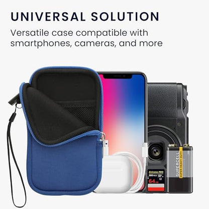 kwmobile Universal Phone Pouch Size M - 5.5" - Neoprene Smartphone Pouch with Zip - Water-Repellent Mobile Phone Case - Sleeve in Baltic Blue - color: Baltic Blue, size: M - 5.5"