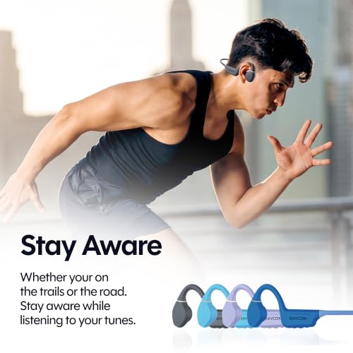Raycon Bone Conduction Headphones - Open Ear Running Headphones & Bluetooth Earbuds, Sweat & Water-Resistant with Mic (Gray) - color: Gray