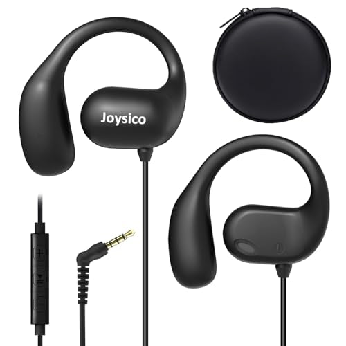Joysico Wired Open Ear Headphones Over Ear Earbuds w Mic and Volume Control