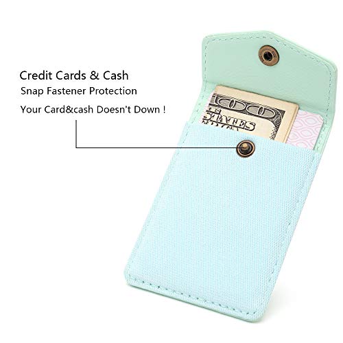 Ultra-Slim Self Adhesive Credit Card Leather Wallet - color: Mint