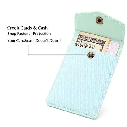Ultra-Slim Self Adhesive Credit Card Leather Wallet - color: Mint