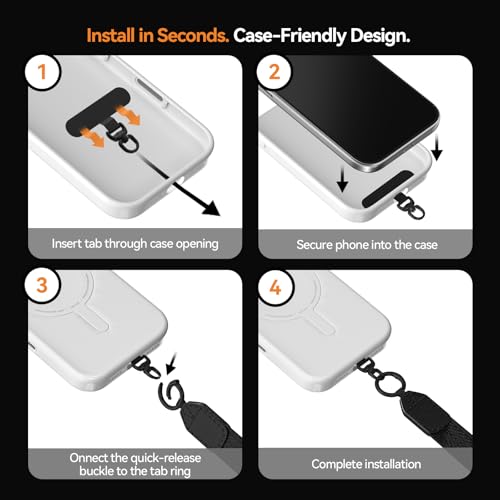 Phone Lanyard with Wallet, Adjustable Crossbody Phone Strap(Black) - color: Black