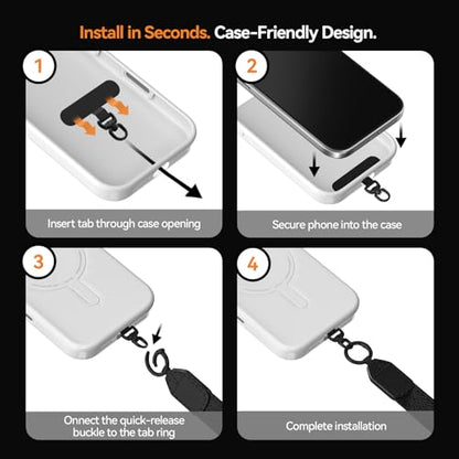 Phone Lanyard with Wallet, Adjustable Crossbody Phone Strap(Black) - color: Black