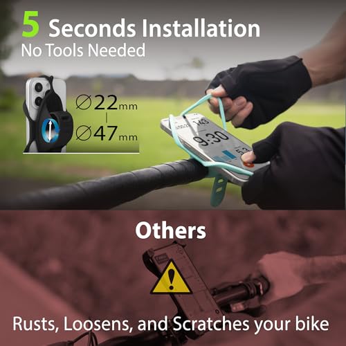 Bone Bike Tie 5, Universal Bike Phone Handlebar Mount for 4.7"-7.2" Phones - color: Black - Bike Tie 5