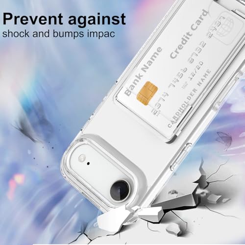 Gukalong Clear Wallet Case for iPhone 17 Air with Credit Card Holder | Hard PC Heavy Duty Shockproof Protection Anti-Scratch Phone Cover Card Slot Anti-Yellowing Case for Women Men - size: for iPhone Air