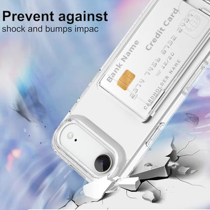 Gukalong Clear Wallet Case for iPhone 17 Air with Credit Card Holder | Hard PC Heavy Duty Shockproof Protection Anti-Scratch Phone Cover Card Slot Anti-Yellowing Case for Women Men - size: for iPhone Air