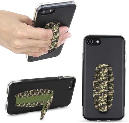 Gear Beast Universal Cell Phone Grip - Ultra Slim Elastic Finger Holder & Phone Stand - color: Camo