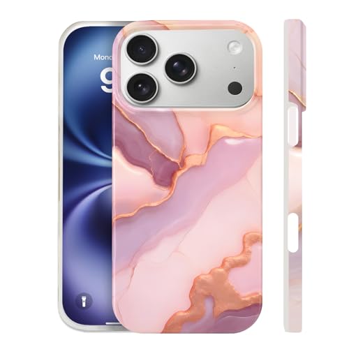 Case Compatible with iPhone 17 Pro Max, 2025 Anti-Yellow Ultra Transparent Soft TPU Phone Case, Shockproof Anti-Slip Slim Lightweight Full Coverage Protective (Marble Pattern 3) - color: Marble pattern 3
