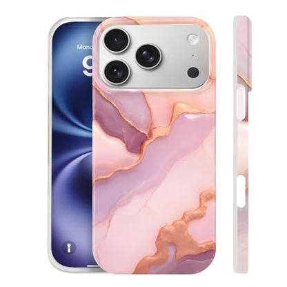 Case Compatible with iPhone 17 Pro Max, 2025 Anti-Yellow Ultra Transparent Soft TPU Phone Case, Shockproof Anti-Slip Slim Lightweight Full Coverage Protective (Marble Pattern 3) - color: Marble pattern 3