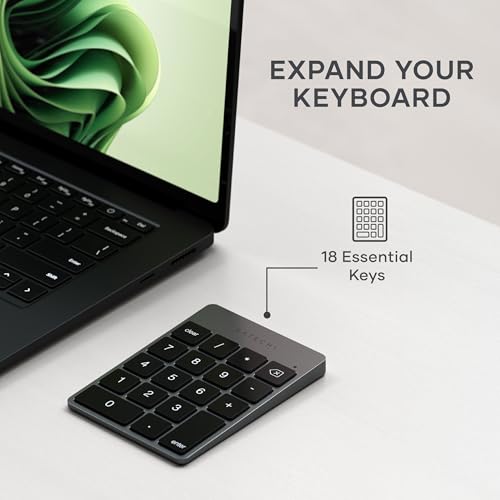 Satechi Slim Aluminum Bluetooth Keypad, USB-C Rechargeable, Space Gray - color: Space Gray, size: USB-C