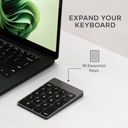Satechi Slim Aluminum Bluetooth Keypad, USB-C Rechargeable, Space Gray - color: Space Gray, size: USB-C