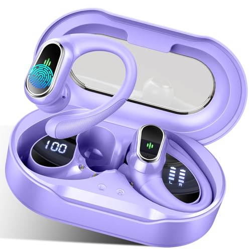 Wireless Earbuds, 2026 Bluetooth 5.4 Headphones, ENC Noise Canceling Mic - color: comb purple