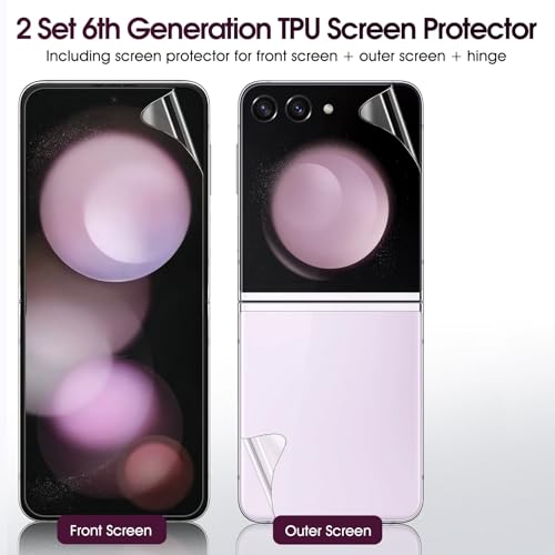 2 Sets Screen Protector for Samsung Galaxy Z Flip 4-6.7", Front/Back Full Coverage Soft Protective Film, Premium Folding,HD Clear Scratch Resistant - size: Samsung Galaxy Z Flip 4