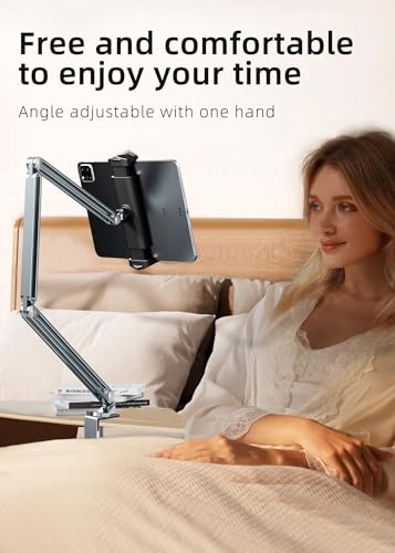 Tablet Stand Holder for Desk Mount, Ultra-Sturdy Phone & iPad Holder with 360° Rotation, Aluminum Tablet Arm Mount, Adjustable Kindle Stand Fits 4-13" Devices (iPad Pro/Air/Mini) #931001