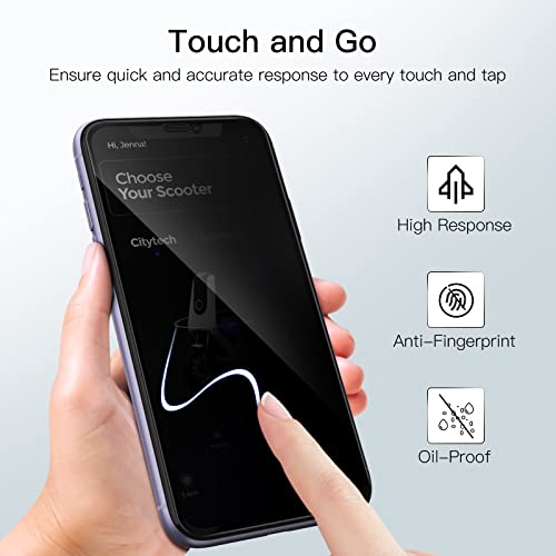 JETech Privacy Screen Protector for iPhone 11/XR, 2-Pack - size: iPhone 11/XR