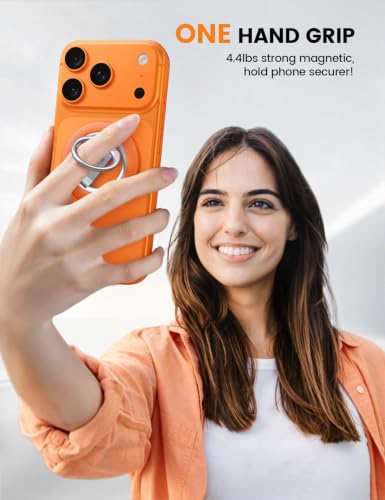 Lamicall for MagSafe Magnetic Phone Ring Grip, Super Magnet Orange Ring - color: Cosmic Orange