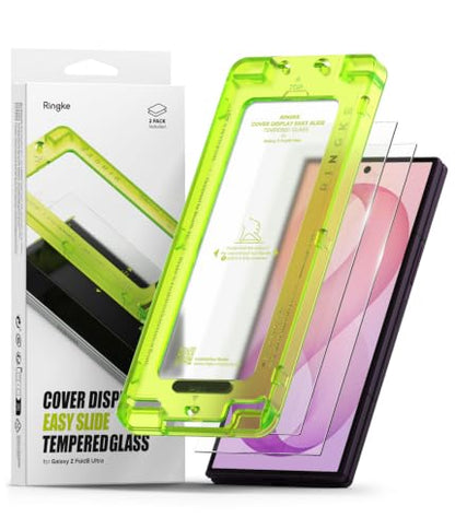 Ringke for Samsung Galaxy Z Fold 8 Ultra Screen Protector [Easy Slide] | Cover Display Easy Slide Tempered Glass, 2 Pack, Super Easy to Install, Case Friendly Protector for the Outer Display - size: Galaxy Z Fold 8 Ultra