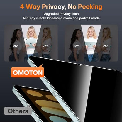 OMOTON 360° Privacy Screen Protector for iPad Mini 7(2024)/ Mini 6(2021) - size: iPad mini 6/7 8.3''