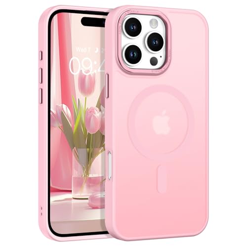 BENTOBEN Magnetic for iPhone 16 Pro Max Case,(Compatible with MagSafe) (Military Grade Drop Protection) Slim Translucent Matte Shockproof with Anti-Fingerprint Phone Case 6.9",Light Pink - color: Light Pink