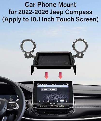 Car Phone Holder for 2022-2026 Jeep Compass 10.1-inch Screen Accessories - size: for 2022-2026 Jeep Compass(10.1 Inch+Storage Tray)