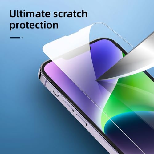 NEW'C 4 Pack, 2 Pack for iPhone 14 Plus Screen Protector (6.7 inch) + 2 Pack Camera Lens Protector, Sensor Protection,Case Friendly Tempered Glass Film - size: 14 Plus 6.7 inches