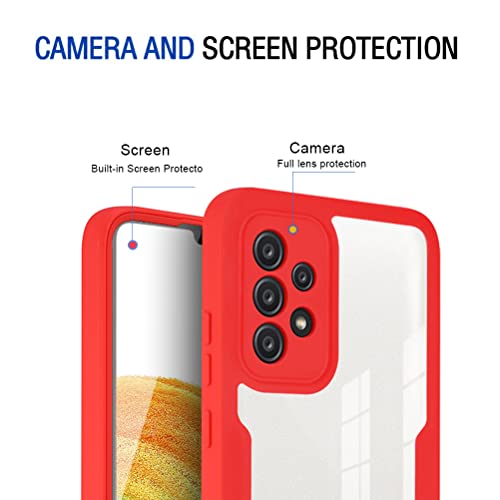 Ysnzaq for Samsung Galaxy A73 5G Case with Screen Protector QB Clear Green