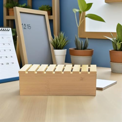 UKCOCO Wooden Desk Organizer Box with Phone Holder for Office Use