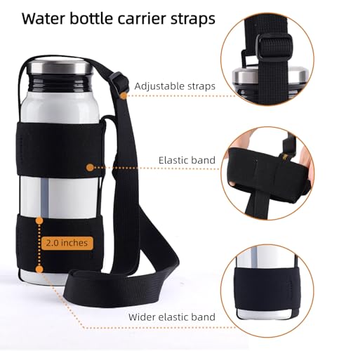 Universal Water Bottle Carrier Sling with Adjustable Shoulder Strap for Walking Short Hiking, Water Bottle Holder for 16-64 oz Wide Mouth Bottles (Exclude Water Bottle)