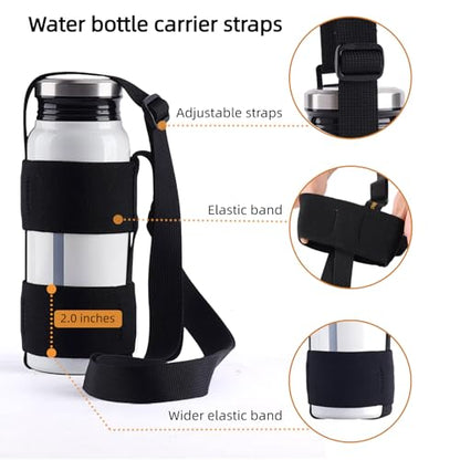 Universal Water Bottle Carrier Sling with Adjustable Shoulder Strap for Walking Short Hiking, Water Bottle Holder for 16-64 oz Wide Mouth Bottles (Exclude Water Bottle)