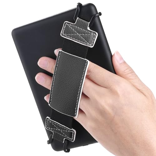 Secure Hand Strap for Kindle and Tablet - High Elasticity Finger Grip Holder Accessories for 6-8 Inches E-Book Tablet - color: Black