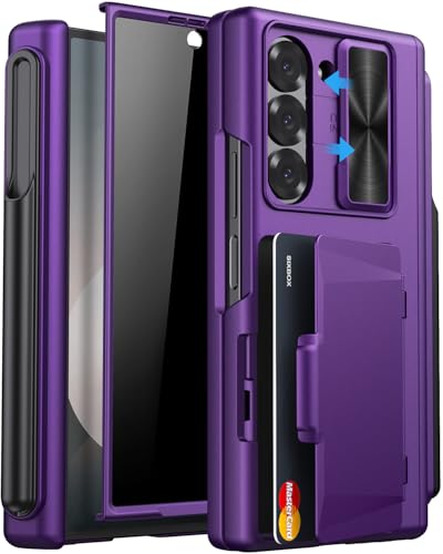 for Samsung Galaxy Z Fold 6 Case with S Pen Holder, Dark Purple - color: Dark Purple-Y
