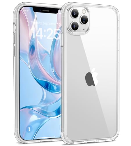 USLAI Case for iPhone 11 Pro, Anti-Yellowing, Crystal Clear Back, Shockproof & Military‑Grade Drop Protection - Transparent - color: Clear, size: iPhone 11 Pro