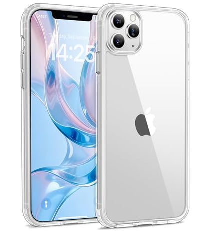 USLAI Case for iPhone 11 Pro, Anti-Yellowing, Crystal Clear Back, Shockproof & Military‑Grade Drop Protection - Transparent - color: Clear, size: iPhone 11 Pro