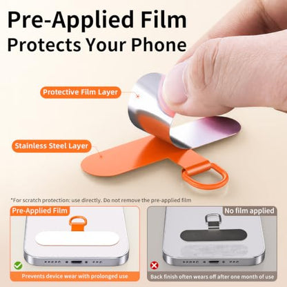 saxsion Lanyard for Phone, Self-Locking Phone Wrist Strap with 0.4mm Ultra-Thin Clip & 360° Hook, Anti-Drop and anti theft phone Strap(Orange) - color: Orange