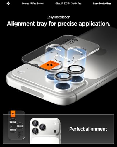 Spigen Camera Lens Protector for iPhone 17 Pro Max / 17 Pro - Gray - color: Gray