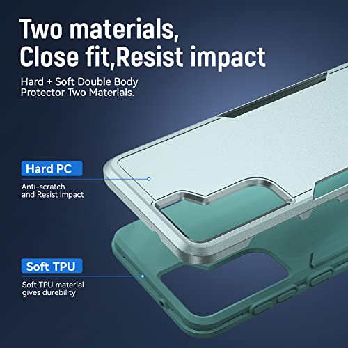 for Samsung Galaxy S21 Plus Case,with HD Screen Protector [Military Grade Drop Tested] Heavy-Duty Tough Rugged Shockproof Protective Case for Samsung S21 Plus, Green - color: Green