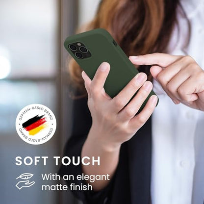 kwmobile Case Compatible with Apple iPhone 12 / iPhone 12 Pro Case - Soft Slim Protective TPU Silicone Cover - Dark Green - color: dark green