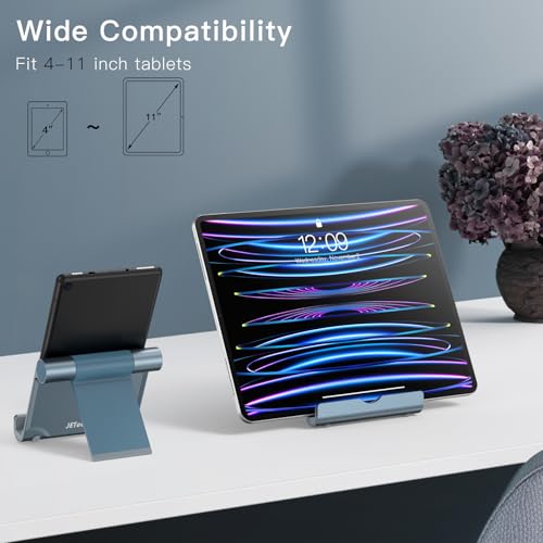 JETech Foldable Tablet Stand for 4-11" Tablets and Phones, Grey - color: Grey