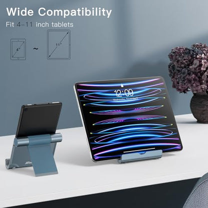 JETech Foldable Tablet Stand for 4-11" Tablets and Phones, Grey - color: Grey