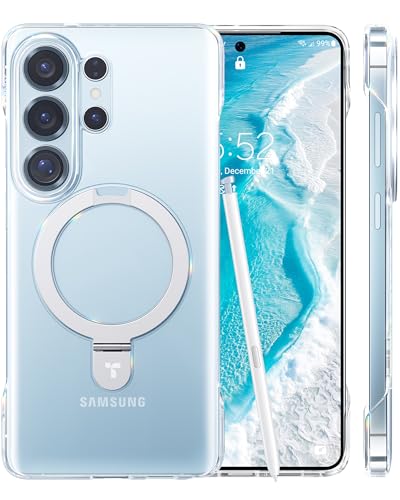 TORRAS Ultra Slim for Samsung Galaxy S26 Ultra Case Clear with Magnetic Stand, [Never Yellow] [Fit for MagSafe] [Open-edge]Frameless Thin Minimalist for S26 Ultra Case with Kickstand, Hard Protection - color: Clear, size: Galaxy S26 Ultra 6.9"