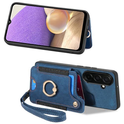 for Samsung Galaxy S26 Plus Case Wallet with Card Slots Blue | PU Leather Flip Folio Cover,RFID Blocking Ring Holder,Kickstand,Wrist Strap,Shockproof,Magnetic Protective,Women Men Girls - color: Blue, size: Galaxy S26 Plus 6.7 Inch