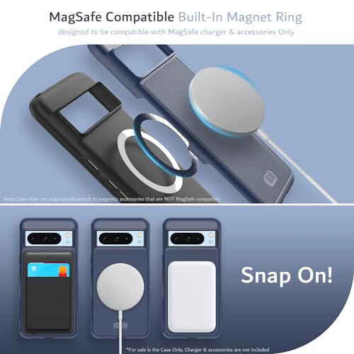 TUDIA MergeGrip [Magsafe Compatible] Designed for Google Pixel 8 Pro Case (2023) - Dual Layer [Military Grade] Shockproof Slim Rugged Tough Heavy Duty Phone Cases - Indigo Blue - color: Indigo Blue, size: Magnetic Pixel 8 Pro