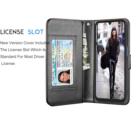 Tekcoo Galaxy A15 5G Cellular Phone Case, PU Leather Wallet, Detachable Magnetic Hard Case, Kickstand, Card Slots [W-Black] - color: W-Black